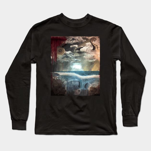 Moody Pop Surrealism | Unicorns of the Sea Long Sleeve T-Shirt by JT Digital